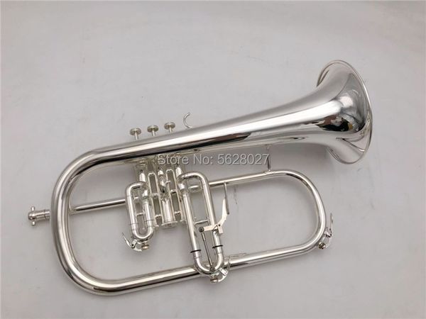 new b flat flugelhorn brass silver plated bb trumpet brass musical instruments horn with mouthpiece
new b flat flugelhorn brass silver plated bb trumpet brass musical instruments horn with mouthpiece