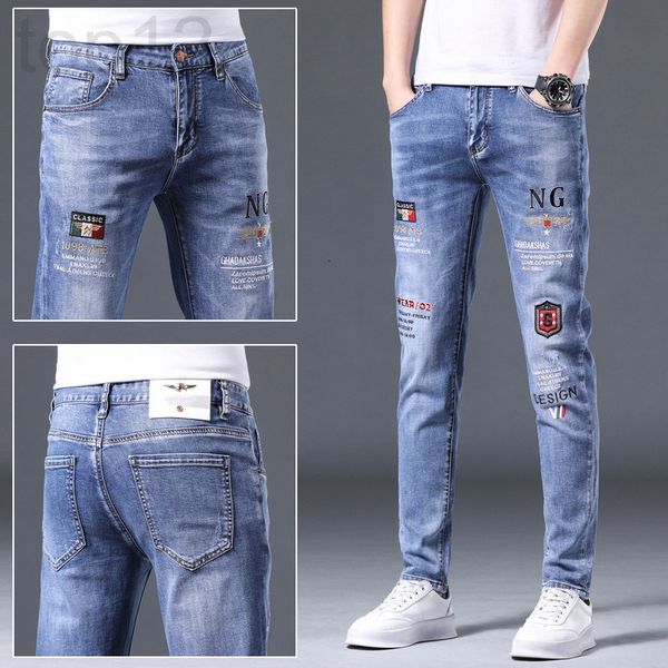 men's jeans designer 2022 new summer thin jeans men's fashion brand embroidery printing korean slim straight trend versatile pants, Blue
men's jeans designer 2022 new summer thin jeans men's fashion brand embroidery printing korean slim straight trend versatile pants, Blue