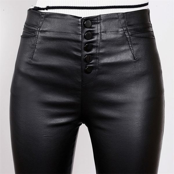 stretch fleece winter pants leather women pu warm female pencil velvet trousers slim single-breasted leather pants 201228, Black;white
stretch fleece winter pants leather women pu warm female pencil velvet trousers slim single-breasted leather pants 201228, Black;white