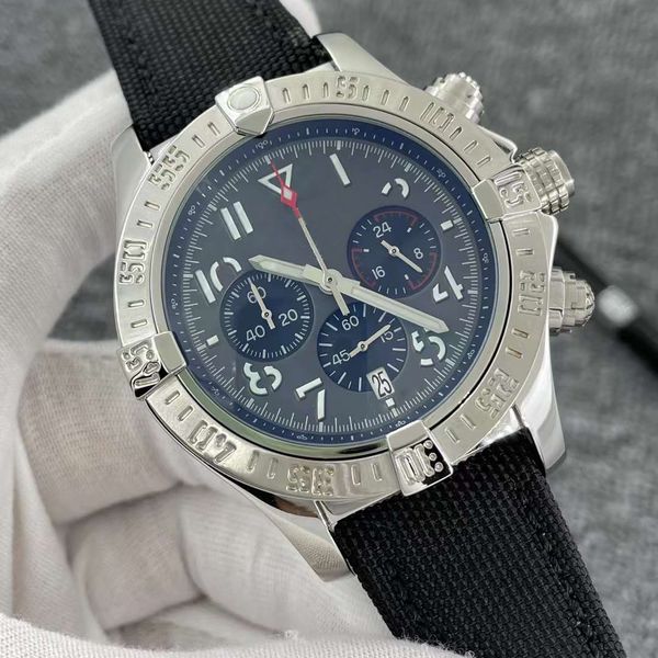 luxury men's watch japan super quartz chronograph 45mm avenger hurricane leather strap 1884 men watches hardlex glass wristwatches, Slivery;brown
luxury men's watch japan super quartz chronograph 45mm avenger hurricane leather strap 1884 men watches hardlex glass wristwatches, Slivery;brown