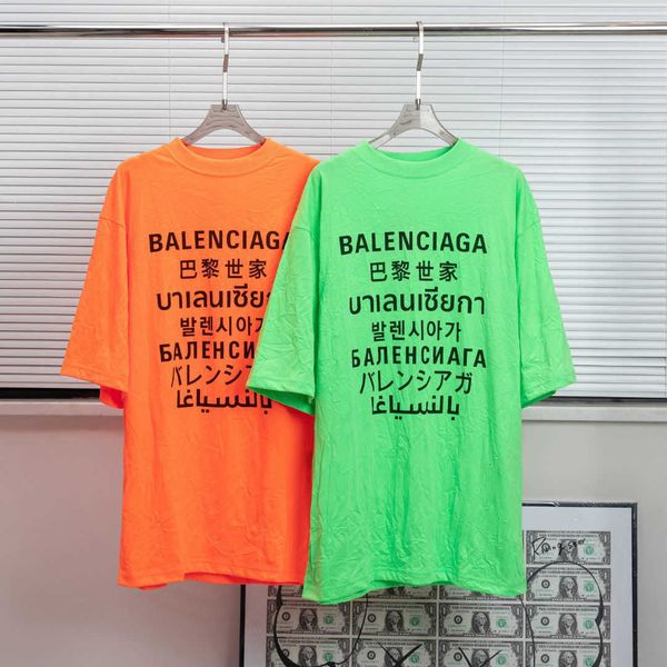 correct version 22 new balenciamultilingual printed short sleeve t-shirt for men and women, White;black
correct version 22 new balenciamultilingual printed short sleeve t-shirt for men and women, White;black