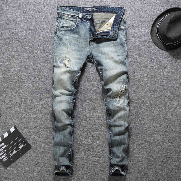 men's jeans italian washed blue hole patch beggar elastic slim small straight jeans men's youth fashion pants 1hay
men's jeans italian washed blue hole patch beggar elastic slim small straight jeans men's youth fashion pants 1hay