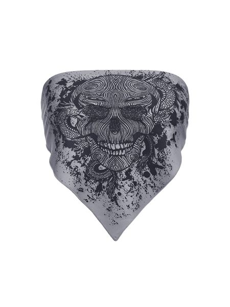 halloween print bandana tube t8o1#, White 
halloween print bandana tube t8o1#, White