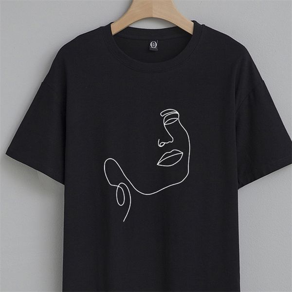 simple line art face shirts for women ops summer loose cotton 90s aesthetic casual shirt vintage harajuku tshirt streetwear 220611, White
simple line art face shirts for women ops summer loose cotton 90s aesthetic casual shirt vintage harajuku tshirt streetwear 220611, White