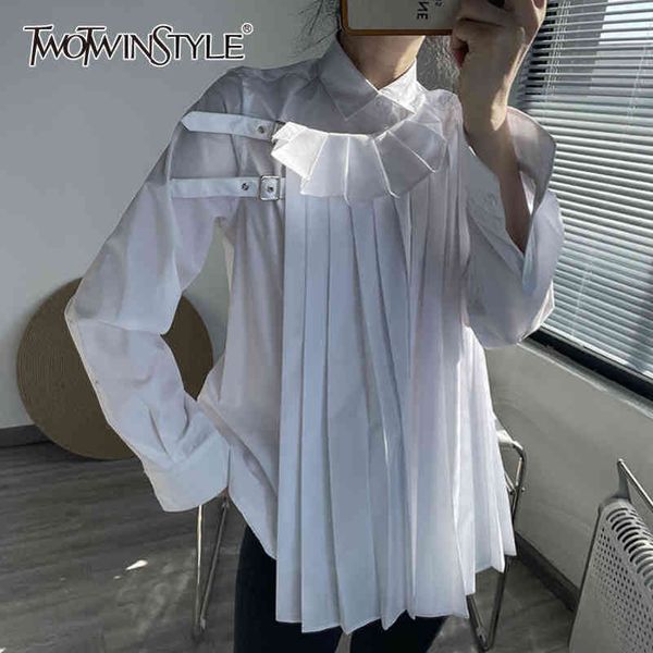 white pleated casual shirt for women lapel long sleeve patchwork button blouse female fashion clothing spring 210423
white pleated casual shirt for women lapel long sleeve patchwork button blouse female fashion clothing spring 210423