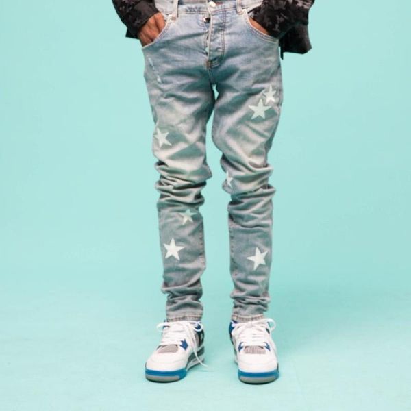 men's jeans 2022 winter slim-fit cotton stars embroidery high street trousers denim hip-hop pants, Blue
men's jeans 2022 winter slim-fit cotton stars embroidery high street trousers denim hip-hop pants, Blue