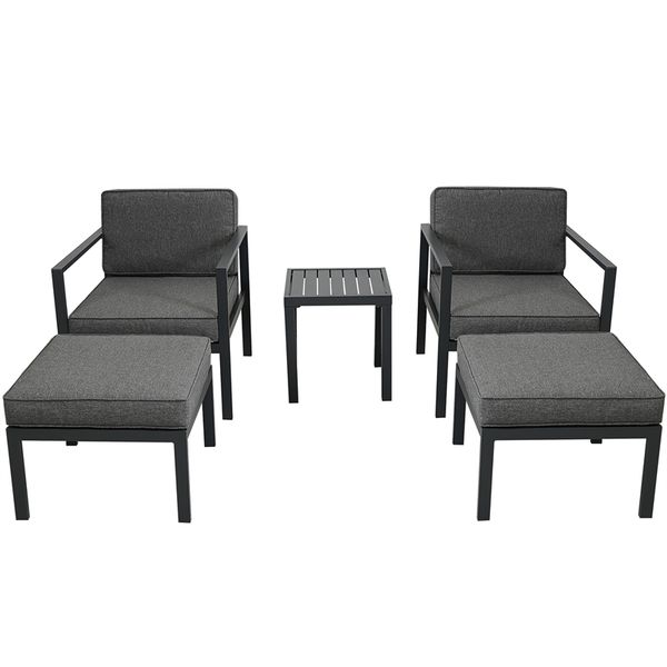 outdoor patio 5-piece aluminum alloy conversation set sofa set with coffee table and stools for poolside garden
outdoor patio 5-piece aluminum alloy conversation set sofa set with coffee table and stools for poolside garden