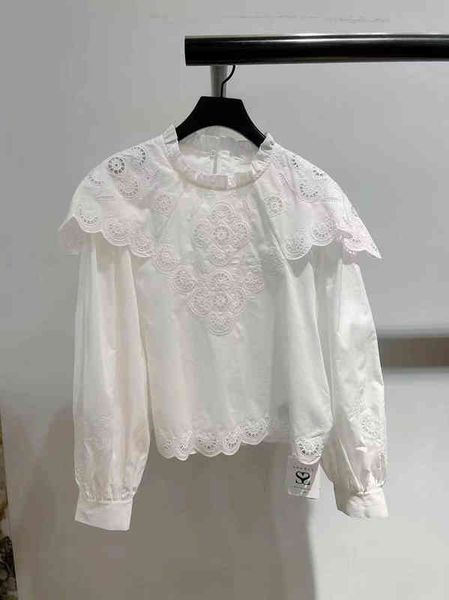 women's polos fadan s family spring and summer french sweet embroidery hollow out doll collar court style shirt female, White
women's polos fadan s family spring and summer french sweet embroidery hollow out doll collar court style shirt female, White