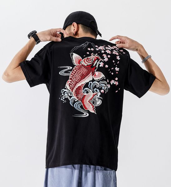 embroidered khoi fashion streetwear tee hip hop short sleeves t-shirt black white, White;black
embroidered khoi fashion streetwear tee hip hop short sleeves t-shirt black white, White;black