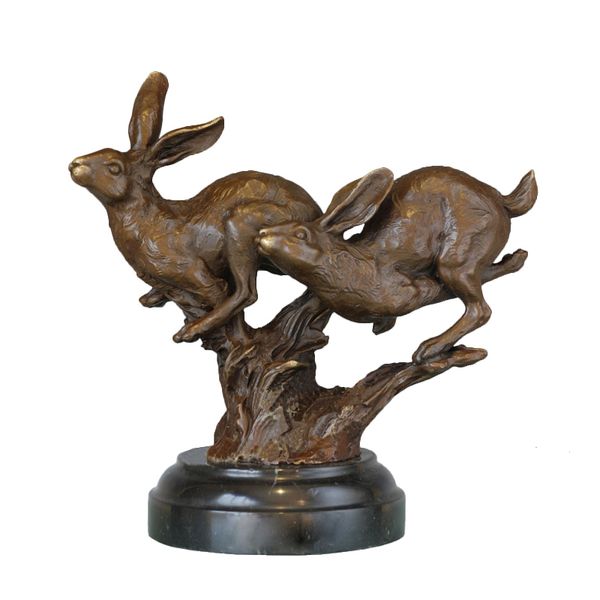 couple rabbit bronze statue sculpture feng shui animal figurine chinese zodiac art gorgeous living room decoration, Silver
couple rabbit bronze statue sculpture feng shui animal figurine chinese zodiac art gorgeous living room decoration, Silver