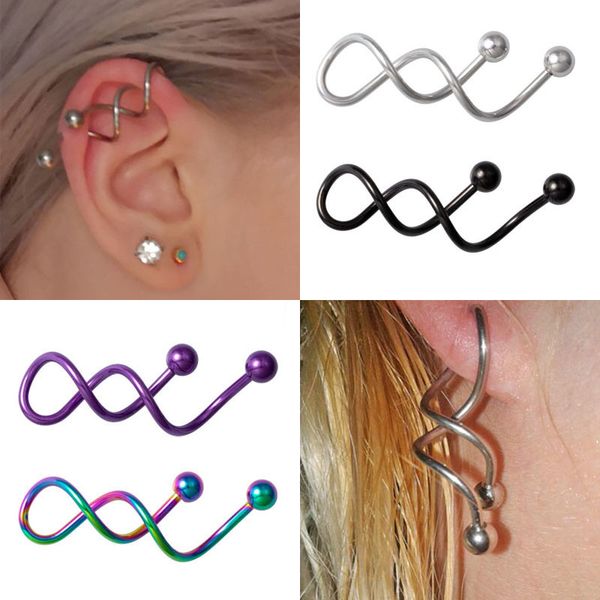 1pc twist ear stud industrial navel belly button ring helix tragus cartilage piercing barbell nombril earring women body jewelry 220716, Golden
1pc twist ear stud industrial navel belly button ring helix tragus cartilage piercing barbell nombril earring women body jewelry 220716, Golden