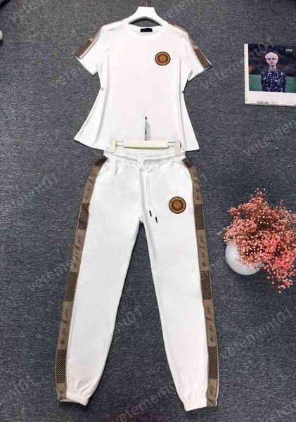 womens two piece pants branded webbing panel crew neck t-shirt with casual trousers 2 piece sets luxury designer tracksuits, White
womens two piece pants branded webbing panel crew neck t-shirt with casual trousers 2 piece sets luxury designer tracksuits, White