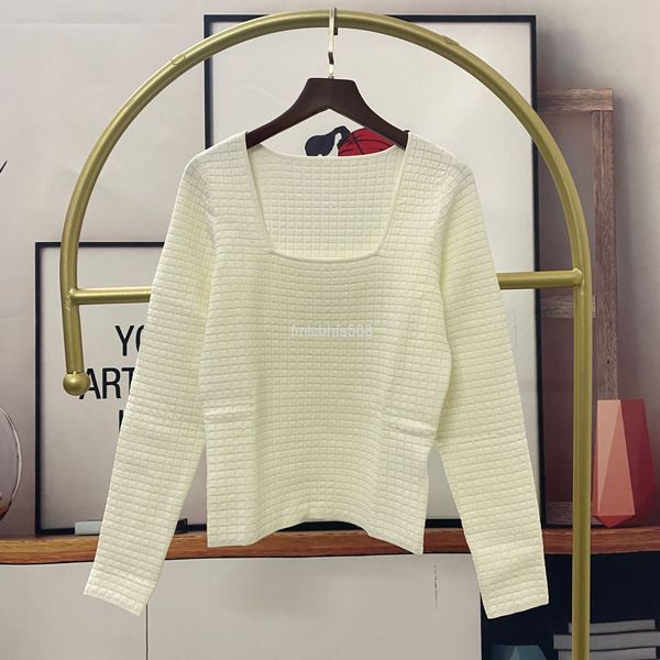 women's sweaters spring square neck bottoming shirt fashion checkered 3d long sleeved sweater, White;black
women's sweaters spring square neck bottoming shirt fashion checkered 3d long sleeved sweater, White;black