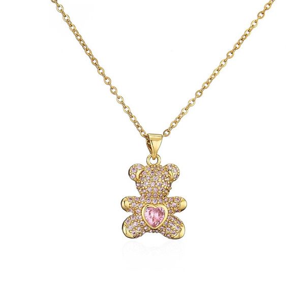 colorful zircon pave setting love bears pendant gold chain necklace cute woman gift jewelry, Silver
colorful zircon pave setting love bears pendant gold chain necklace cute woman gift jewelry, Silver