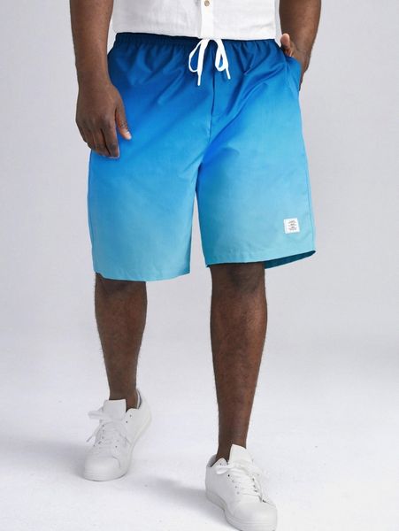extended sizes men drawstring waist ombre patched detail shorts n6i1#, White;black
extended sizes men drawstring waist ombre patched detail shorts n6i1#, White;black