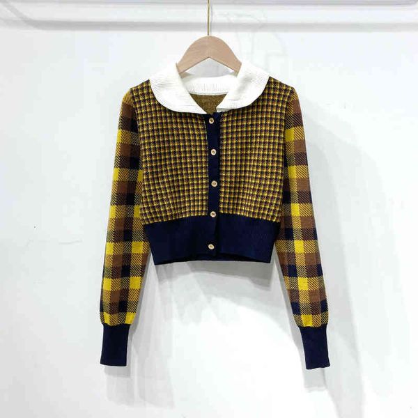women's sweaters zhuojia spring 22 style doll collar thousand bird check bottomed sweater female slim fit short fashion, White;black
women's sweaters zhuojia spring 22 style doll collar thousand bird check bottomed sweater female slim fit short fashion, White;black