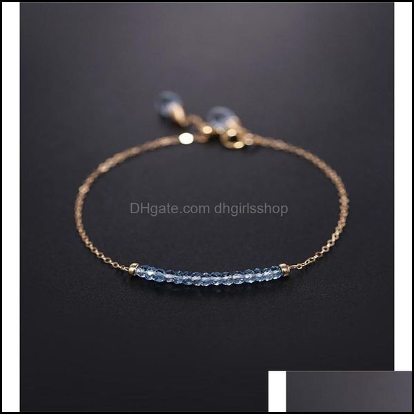 charm bracelets daimi sky blue z bracelet female gemstones genuine yellow 14k gold injection jewelry drop delivery 202 dhgirlsshop dhfs2, Golden;silver