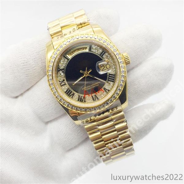 2022 mens sports watch daydate 228206 series 36mm gold roman big diamonds numerals dial sapphire glass automatic movement wristwatch, Slivery;brown
2022 mens sports watch daydate 228206 series 36mm gold roman big diamonds numerals dial sapphire glass automatic movement wristwatch, Slivery;brown