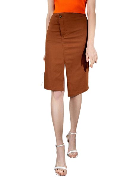 high waist split asymmetrical hem skirt x6zc#, Black
high waist split asymmetrical hem skirt x6zc#, Black