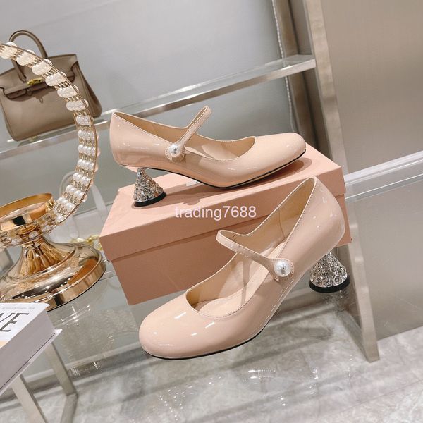 dress shoes spring and summer round head fashion high heel mary jane single shoes women's pearl buckle shallow mouth, Black
dress shoes spring and summer round head fashion high heel mary jane single shoes women's pearl buckle shallow mouth, Black