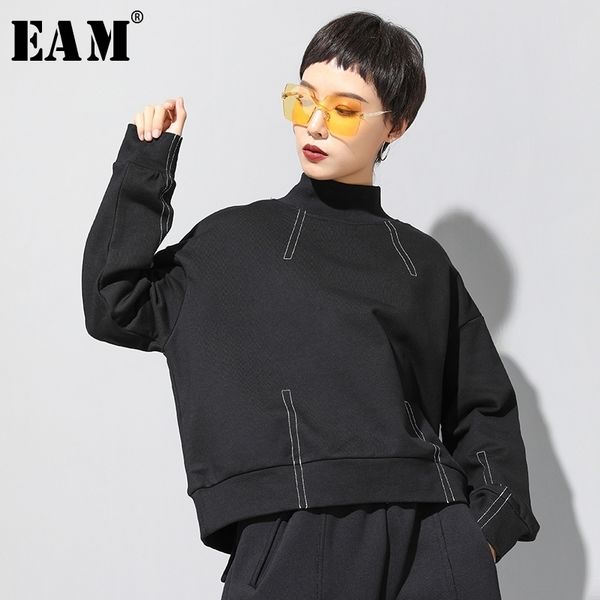 eam loose fit black line split joint sweatshirt stand collar long sleeve women big size fashion spring 1u153 201202
eam loose fit black line split joint sweatshirt stand collar long sleeve women big size fashion spring 1u153 201202