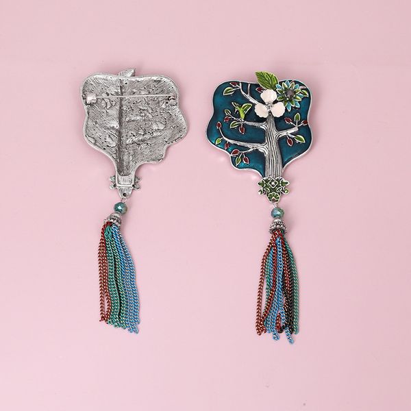 women chinese tassel tree of life fan brooch pin metal oil painting plant clothes badges corsage accessories alloy bag cowboy clothes buckle, Gray
women chinese tassel tree of life fan brooch pin metal oil painting plant clothes badges corsage accessories alloy bag cowboy clothes buckle, Gray