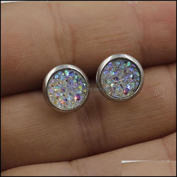 stud earrings jewelry fashion 8mm imitate natural stone drusy druzy stainless steel gemstone for women lady nr027 drop delivery 2021 14heo, Golden;silver
stud earrings jewelry fashion 8mm imitate natural stone drusy druzy stainless steel gemstone for women lady nr027 drop delivery 2021 14heo, Golden;silver