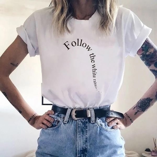 follow the white rabbit print fashion tshirts clothes women alice in wonderland graphic female tee t-shirt drop ship
follow the white rabbit print fashion tshirts clothes women alice in wonderland graphic female tee t-shirt drop ship