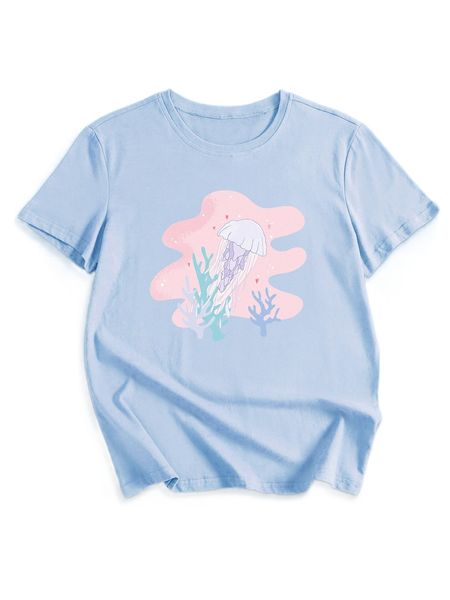 romwe x tollfirka jellyfish print tee 34tn#, White
romwe x tollfirka jellyfish print tee 34tn#, White