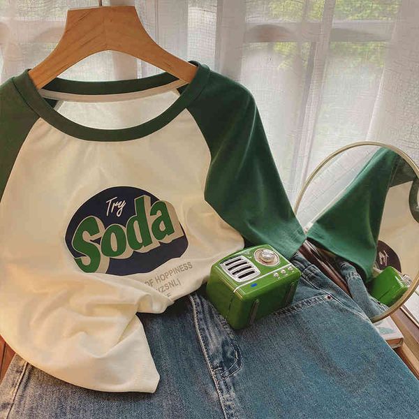 women's t-shirt 2022 letter print crew neck t-shirt women's 2022 summer multi panel raglan sleeve design sense eiog, White
women's t-shirt 2022 letter print crew neck t-shirt women's 2022 summer multi panel raglan sleeve design sense eiog, White