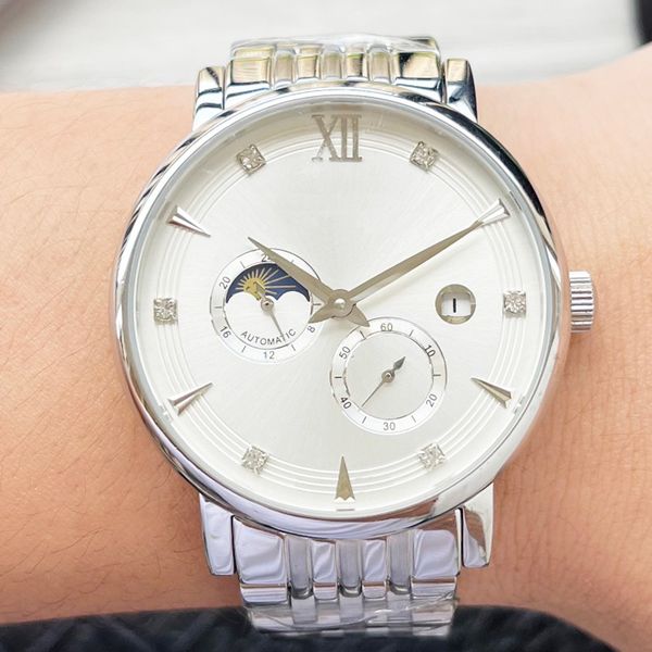 men watch automatic mechanical watch 41mm round bezel waterproof fashion business wristwatches montre de luxe, Slivery;brown
men watch automatic mechanical watch 41mm round bezel waterproof fashion business wristwatches montre de luxe, Slivery;brown