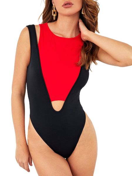 x margot breard two tone cut out bodysuit f30r#, White