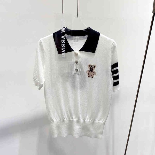 women's sweaters polo neck short sleeve sweater women's summer college style bear print aging tb ice silk vcyv, White;black
women's sweaters polo neck short sleeve sweater women's summer college style bear print aging tb ice silk vcyv, White;black