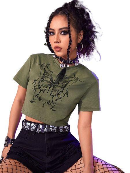 romwe goth butterfly graphic crop tee k9oz#, White
romwe goth butterfly graphic crop tee k9oz#, White