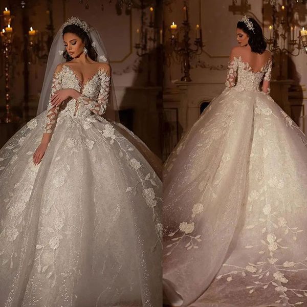 unique wedding dress v neck long sleeve appliques beads lace bridal gowns custom made sweep train ball gown wedding dresses, White
unique wedding dress v neck long sleeve appliques beads lace bridal gowns custom made sweep train ball gown wedding dresses, White