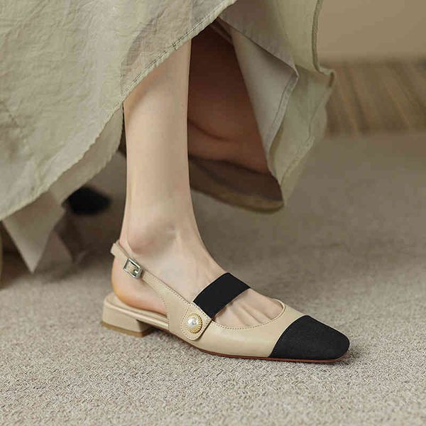 sandals color blocking square head one-sided belt wrapped back empty sandals summer pearl simple korean mary jane ylry, Black
sandals color blocking square head one-sided belt wrapped back empty sandals summer pearl simple korean mary jane ylry, Black
