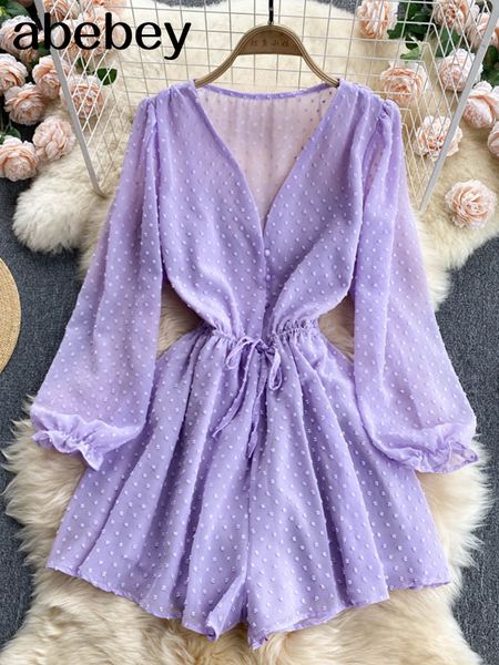 women dot chiffon rompers long sleeve v neck casual loose overalls jumpsuits summer korean wide leg beach playsuits 220809, Black;white
women dot chiffon rompers long sleeve v neck casual loose overalls jumpsuits summer korean wide leg beach playsuits 220809, Black;white