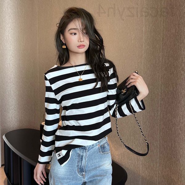 women's t-shirt designer ce family round neck striped long sleeve t-shirt women's spring 2022 new bottomed shirt lazy wind loose i, White
women's t-shirt designer ce family round neck striped long sleeve t-shirt women's spring 2022 new bottomed shirt lazy wind loose i, White
