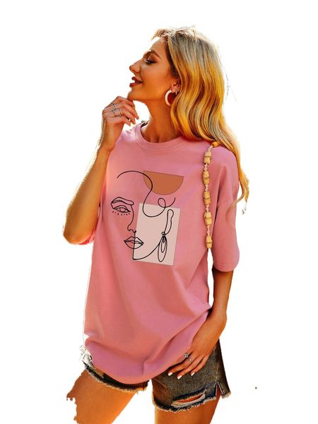 abstract figure graphic drop shoulder tee e4tt#, White
abstract figure graphic drop shoulder tee e4tt#, White