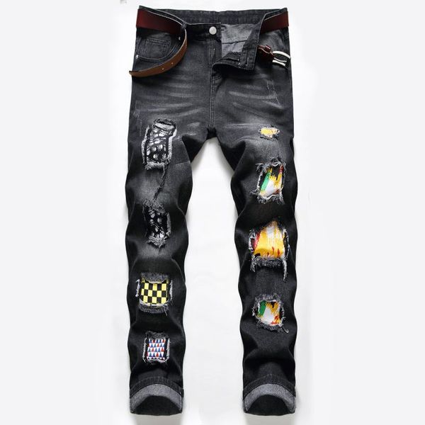 men's jeans 2022 skull printed men's skinny patchwork scratch denim pants motorcycle jeansmen's, Blue
men's jeans 2022 skull printed men's skinny patchwork scratch denim pants motorcycle jeansmen's, Blue