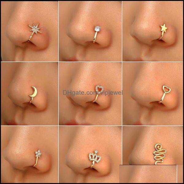 nose rings studs body jewelry 16 styles small copper fake for women non piercing gold plated clip on cuff stud girls fashion party drop de, Silver
nose rings studs body jewelry 16 styles small copper fake for women non piercing gold plated clip on cuff stud girls fashion party drop de, Silver