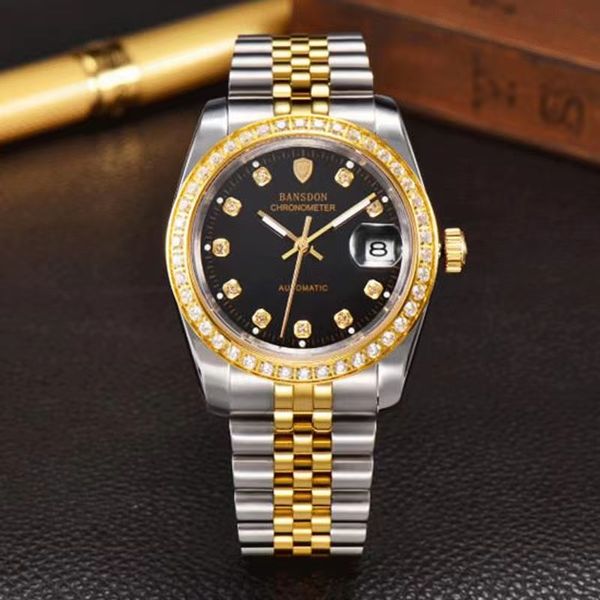 36mm mens precision and durability automatic movement stainless steel watch waterproof luminous wristwatches mechanic, Slivery;brown
36mm mens precision and durability automatic movement stainless steel watch waterproof luminous wristwatches mechanic, Slivery;brown