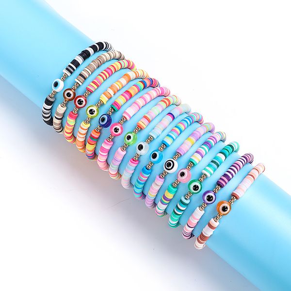 colorful polymer clay disc beads strands bracelet evil eye bracelets for wholesale 12pcs/card, Black
colorful polymer clay disc beads strands bracelet evil eye bracelets for wholesale 12pcs/card, Black