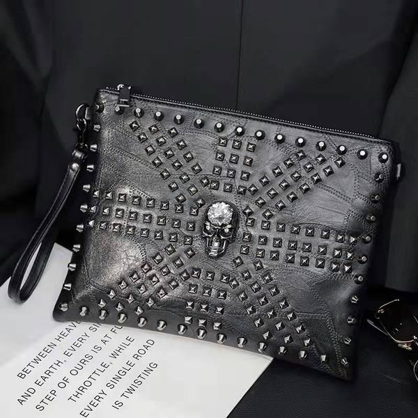 igner shoulder bags clutch bag for man punk elements luxury messenger bag skull pattern satchel fashion rivets men purse soft leather cross
igner shoulder bags clutch bag for man punk elements luxury messenger bag skull pattern satchel fashion rivets men purse soft leather cross