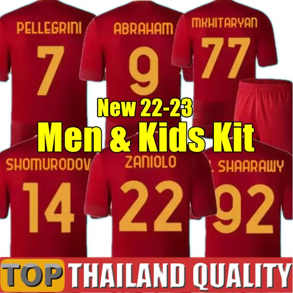 22 23 roma home soccer jerseys abraham zaniolo 2022 2023 rome home red pellegrini shomurodov veretout el shaarawy mancini men kids kit footb, Black;yellow
22 23 roma home soccer jerseys abraham zaniolo 2022 2023 rome home red pellegrini shomurodov veretout el shaarawy mancini men kids kit footb, Black;yellow