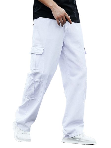 men flap pocket side cargo jeans t3un#, Blue