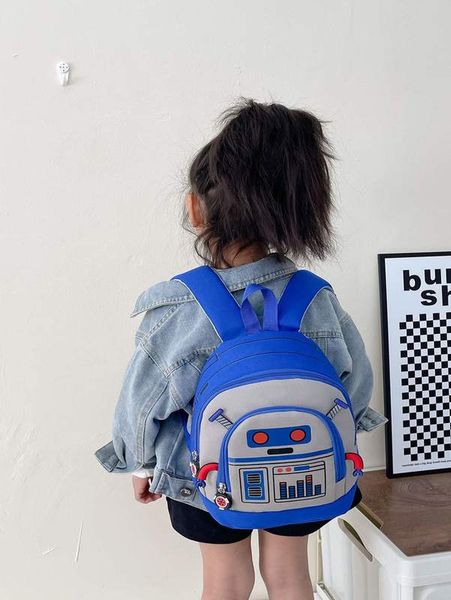 kids cartoon robot design backpack she 
kids cartoon robot design backpack she
