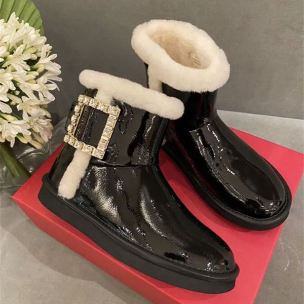boots winter rv square buckle snow boots women's flat bottom plush short leather warm ins net red, Black
boots winter rv square buckle snow boots women's flat bottom plush short leather warm ins net red, Black