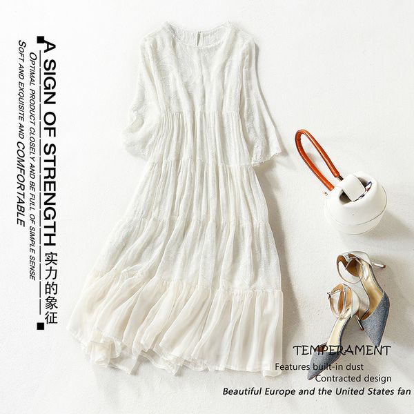 casual dresses vimina summer women's wear heavy industry embroidery silk shun yu medium and long slim mulberry dress l7iv, Black;gray
casual dresses vimina summer women's wear heavy industry embroidery silk shun yu medium and long slim mulberry dress l7iv, Black;gray