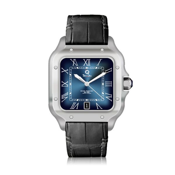men's automatic mechanical watch santo blue stainless steel case leather strap w2sa three-hand calendar sapphire dial fashion casual 10, Slivery;brown
men's automatic mechanical watch santo blue stainless steel case leather strap w2sa three-hand calendar sapphire dial fashion casual 10, Slivery;brown